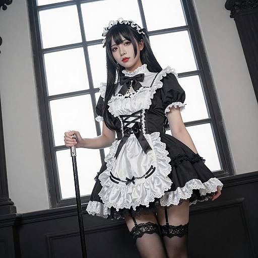 Gothic Lolita Portrait with Cane