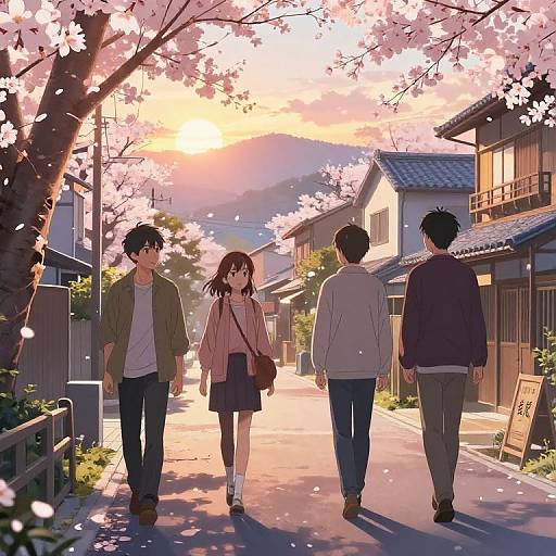 Serene Slice-of-Life Anime Sunset