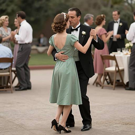Classic Couple Dancing at Outdoor Reception