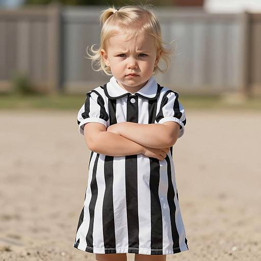 Adorable Infant Referee Outdoor Portrait