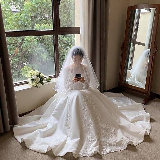 Elegant Bride in Natural Light Portrait