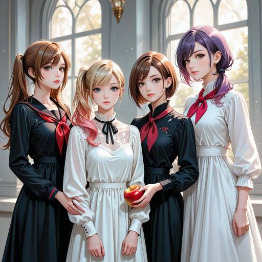 Diverse Vocaloid Characters in Stylish Outfits