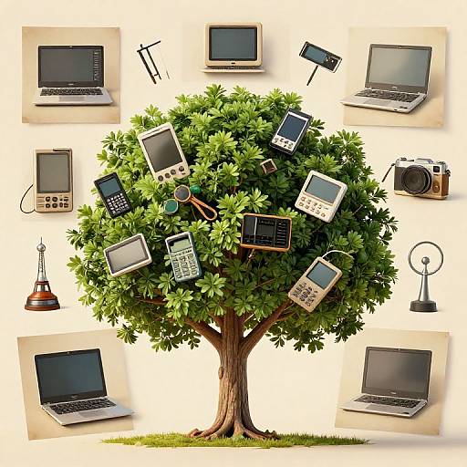 Digital Business Growth Tree Illustration