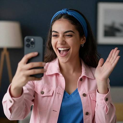 Joyful Selfie of a Fashionable Woman