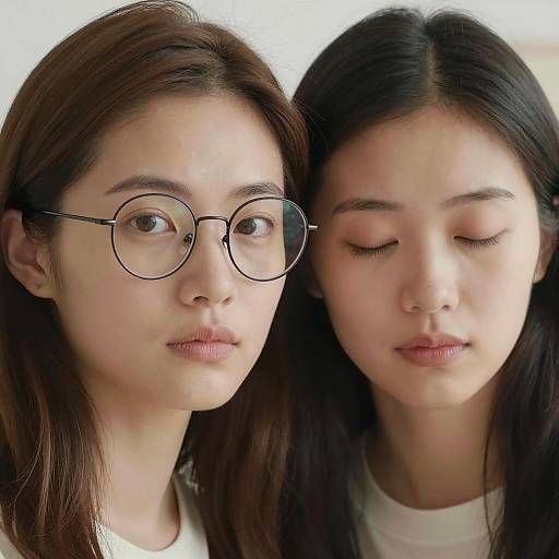 Intimate Close-Up of Two Women