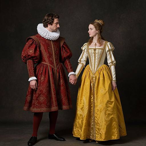 Elegant Renaissance Figures Side by Side