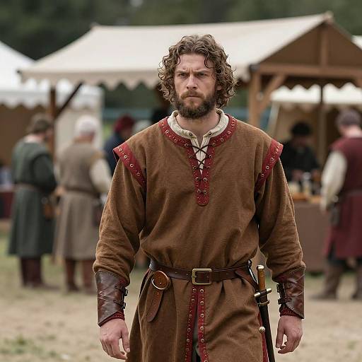 Medieval Man in Renaissance Fair Outfit