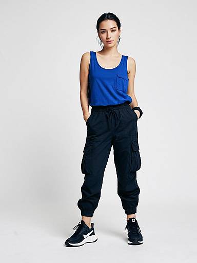 Cobalt Bodysuit Casual Streetwear Studio Shot