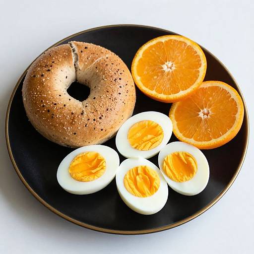 Elegant Black and Gold Breakfast Plate