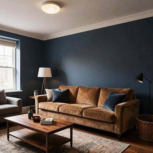 Chic Urban Living Room at Twilight