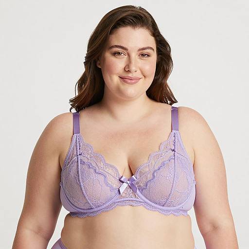 Elegant Plus-Size Portrait with Lace Bra