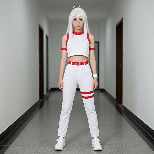 Mha Twice in White Red Costume