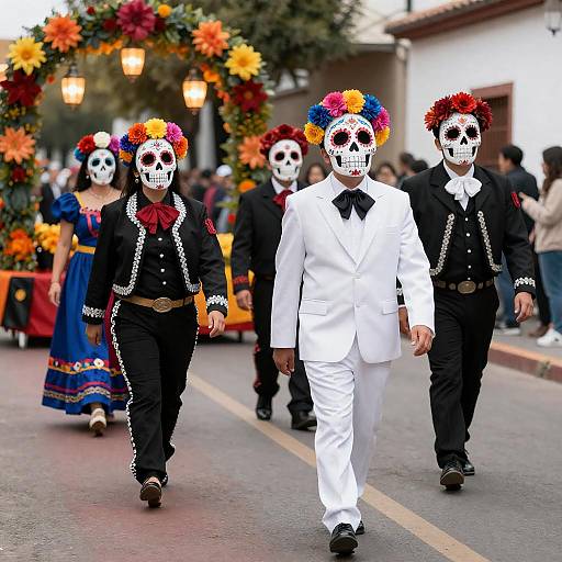 Colorful Day of the Dead Parade