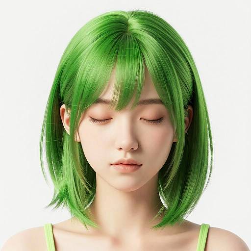 Portrait of Girl with Chartreuse Hair