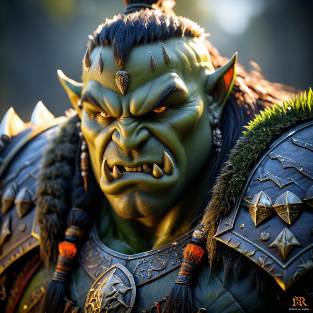 Epic Portrait of a Battle-Hardened Orc Chieftain