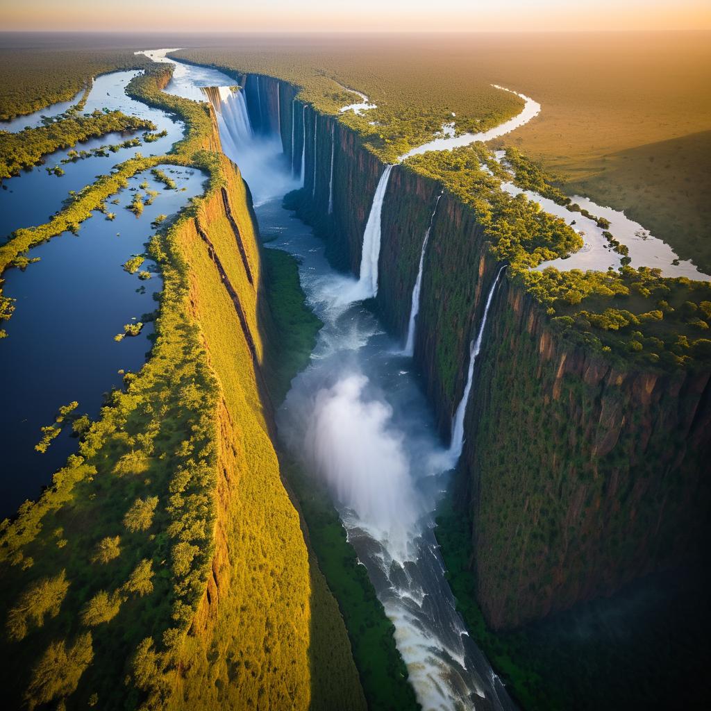 Breathtaking Aerial View of Victoria Falls