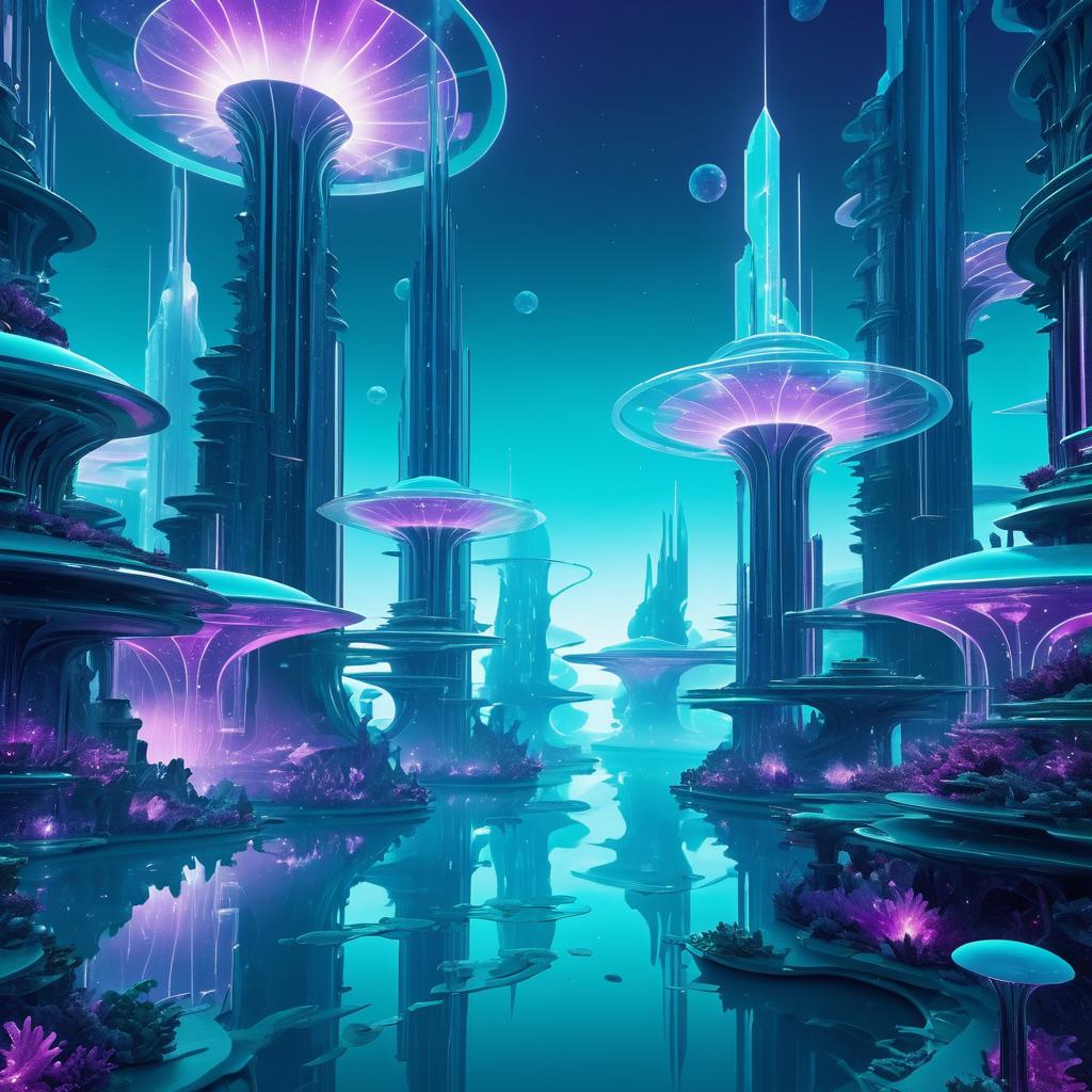 Dreamlike Underwater Cities in Vibrant Colors