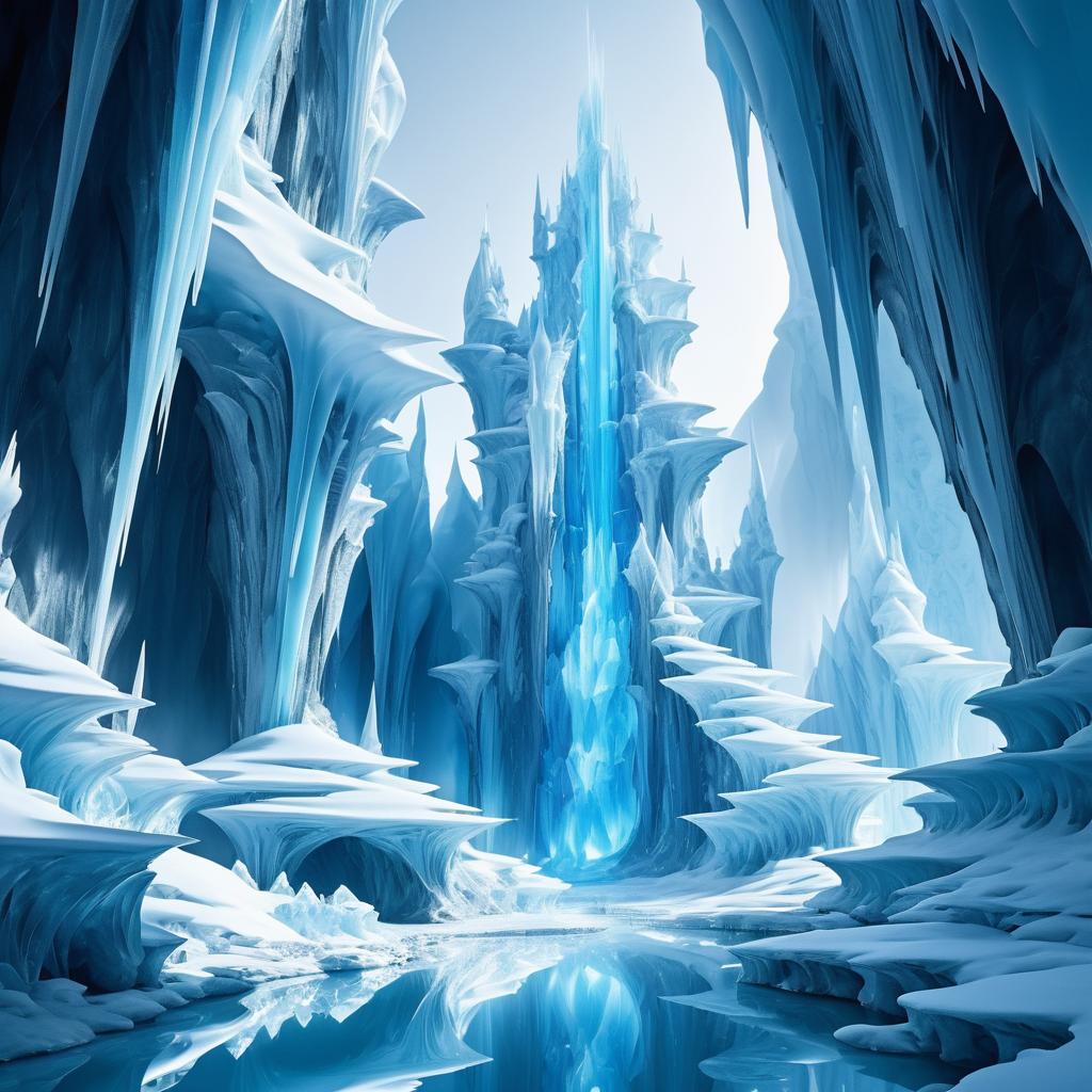 Surreal Abstract Ice Caverns Landscape