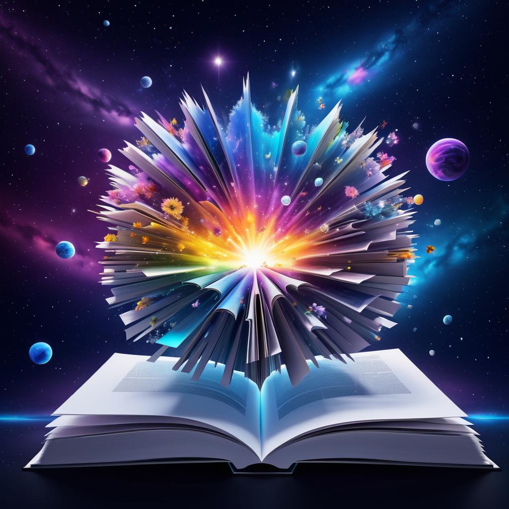 Cosmic Book Overflowing with Flowers