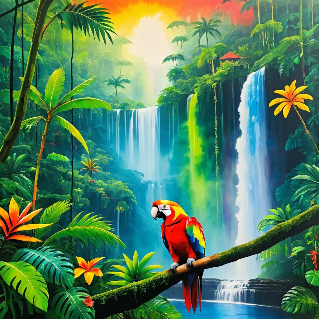 Vibrant Parrot in Tropical Paradise