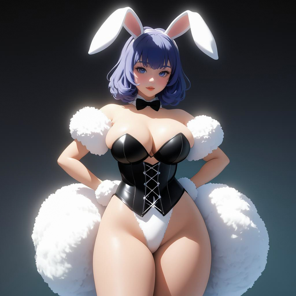 Mysterious Bunny Girl in CGI Style