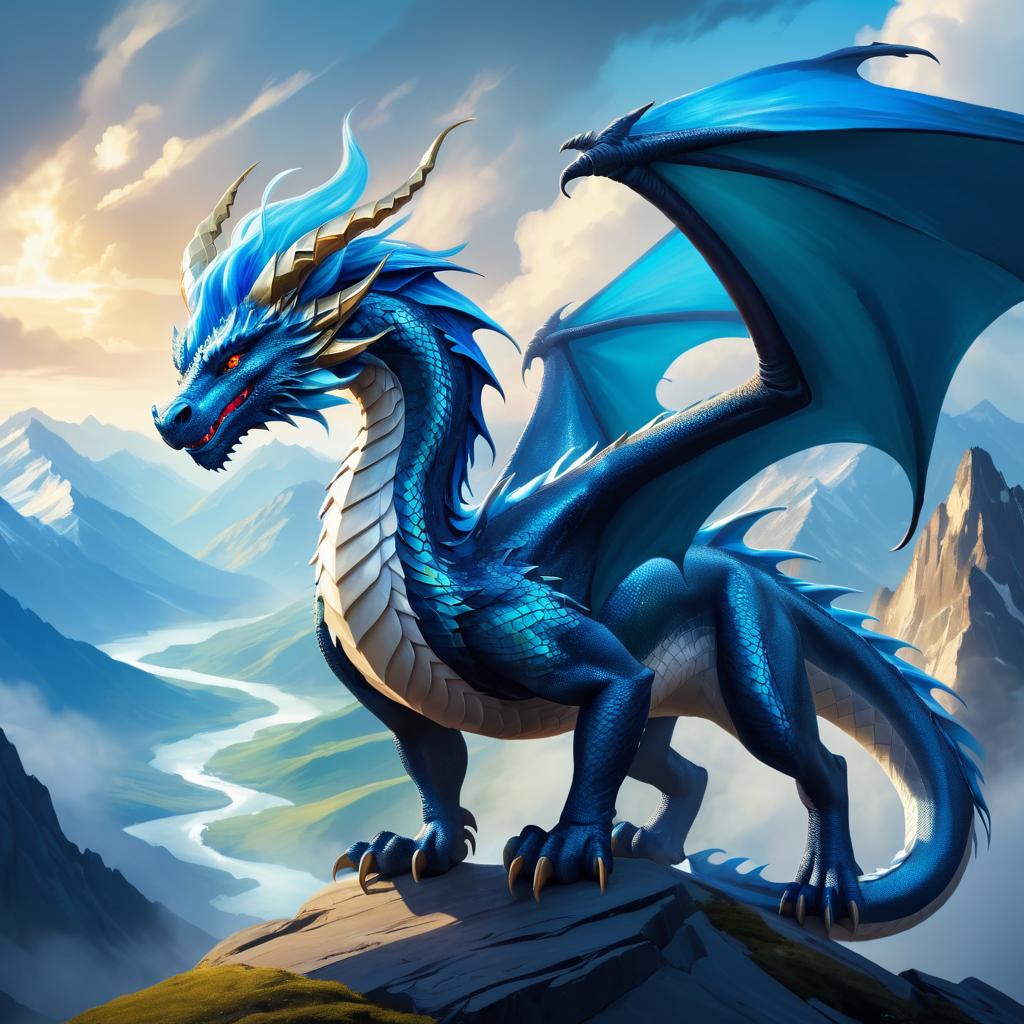 Majestic Dragon in Scenic Mountain Beauty