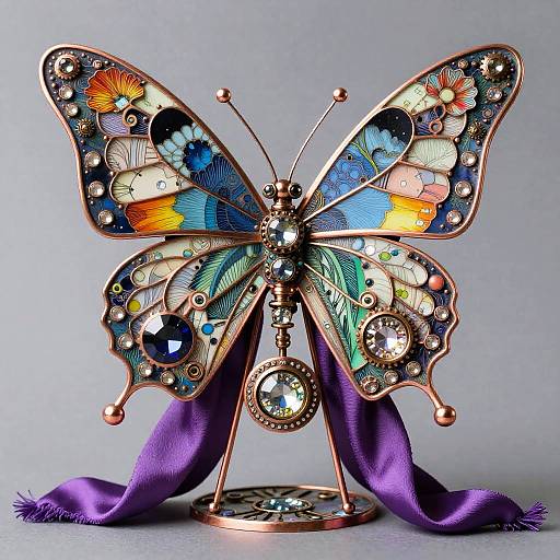 Rococo Steampunk Butterfly Automaton