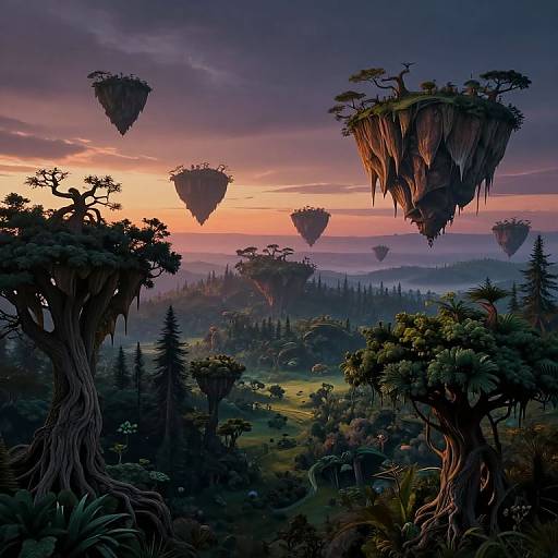 Surreal Twilight Fantasy Landscape