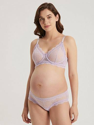 Pastel Maternity Lingerie Studio Portrait