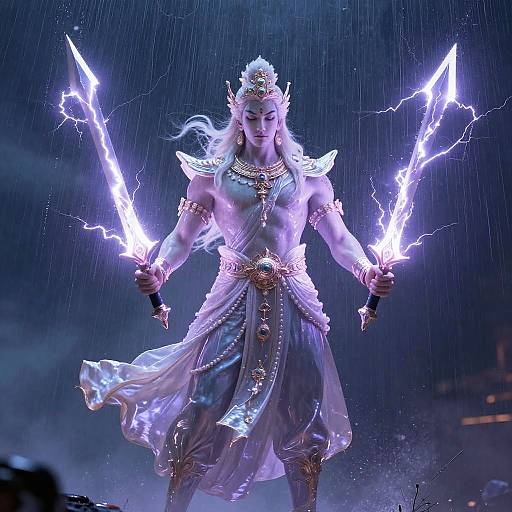 Indra with Twin Lightning Swords