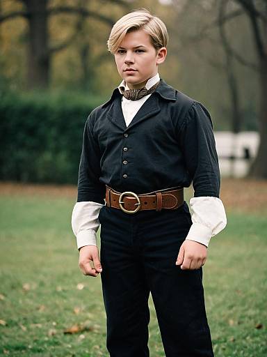 Victorian Strongman Wearing Ascot and Belt
