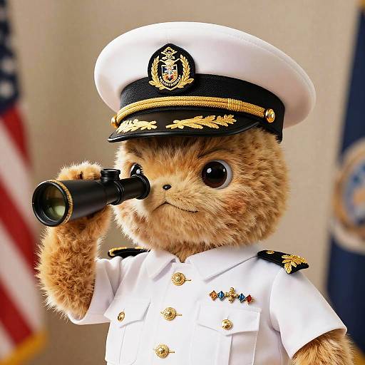 Anthropomorphic Platypus President in Naval Uniform