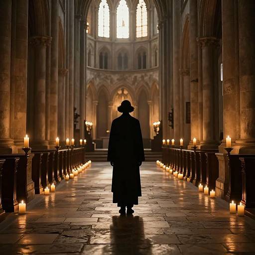 Solemn Silhouette in Grand Cathedral