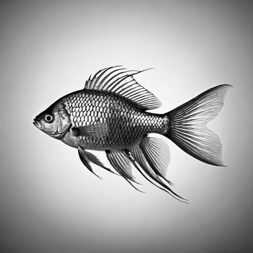 Monochrome Solo Fish with Brown Background
