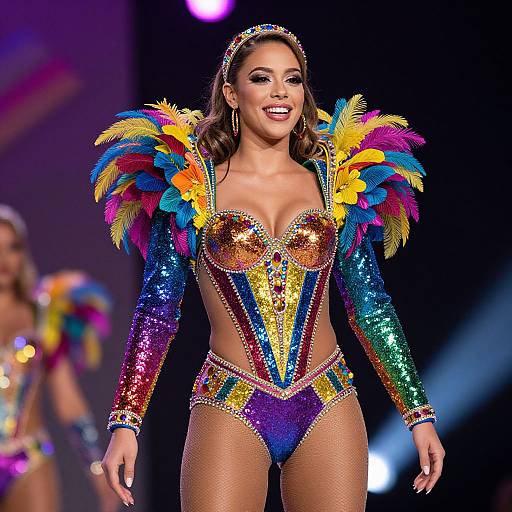 Vibrant Glamorous Multicolored Costume