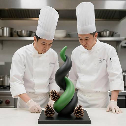Chefs Crafting Modern Culinary Centerpiece