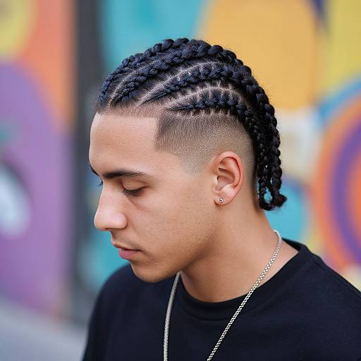 Intricate Geometric Cornrow Braids