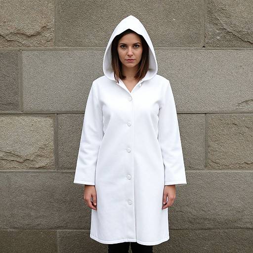 Woman in White Hooded Coat