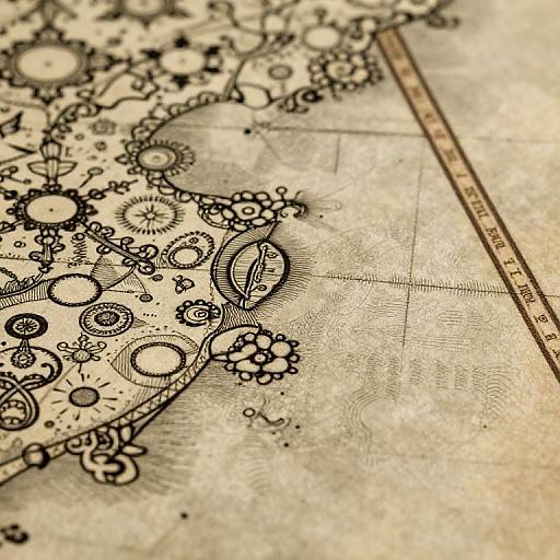 Hyper-Realistic Detailed Ancient Map