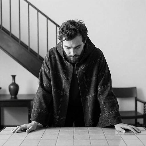 Moody Black and White Portrait of a Man
