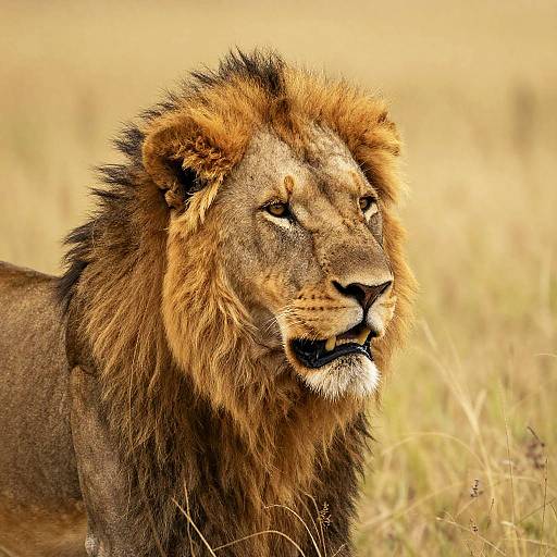 Majestic Male Lion in Savanna
