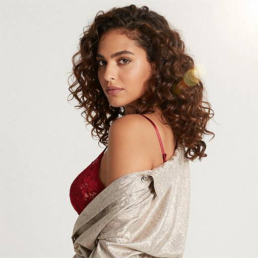 Elegant Portrait of a Curly-Haired Woman