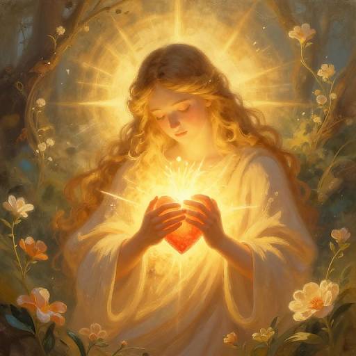 Radiant Devotion Embracing Heart