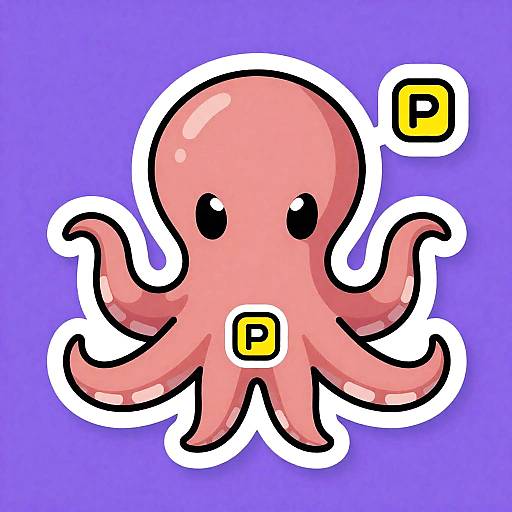 Cute Mimic Octopus Superhero Sticker