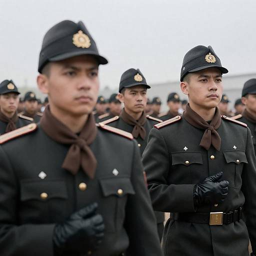 Dramatic Gathering of Military Officers