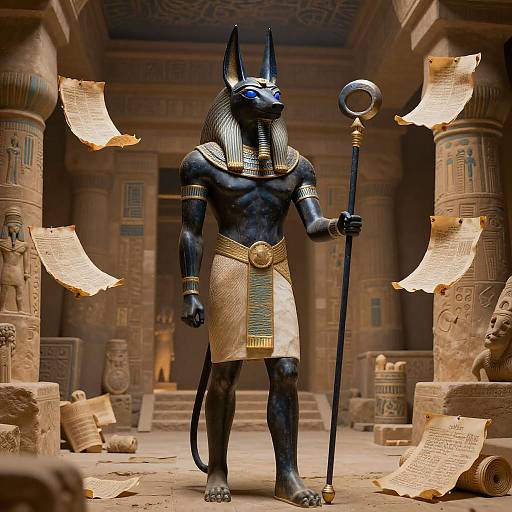 Anubis Guardian in Shadowed Caverns