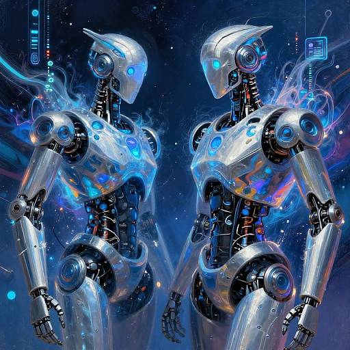 Surreal Robots Creating Cosmic Art