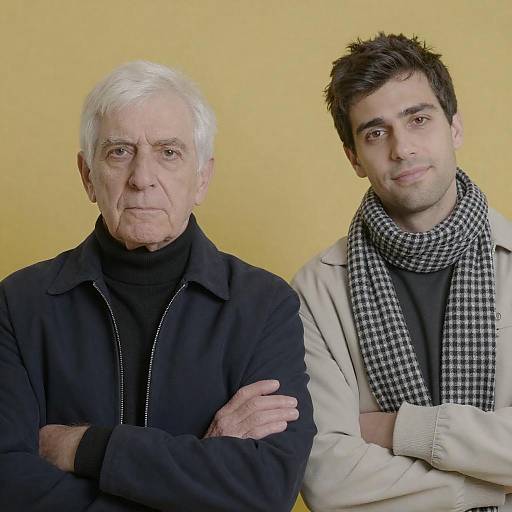 Elderly and Young Men Portrait Together