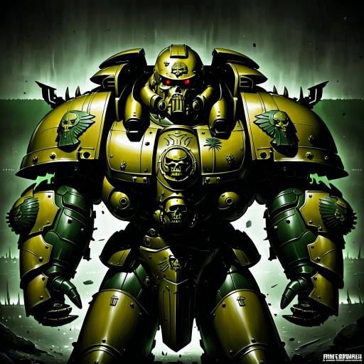 Illustration of Adeptus astartes, warhammer 40k in the style of E20