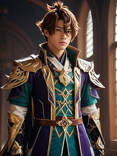 Man in Childe Genshin Outfit